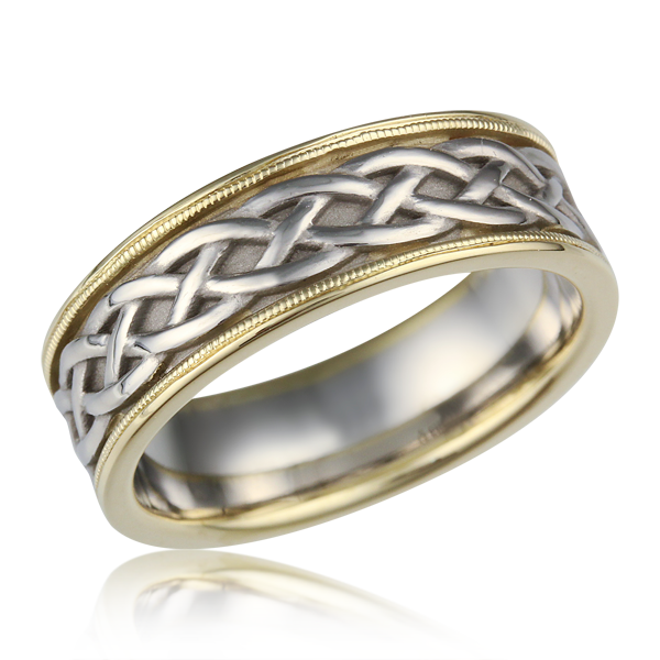 celtic knot wedding band two tone
