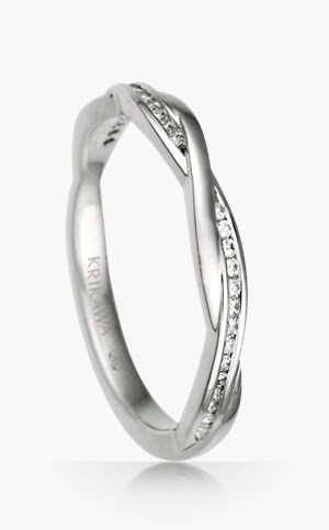 Creative And Artistic Wedding Rings Channel Diamond Twist Wedding Band
