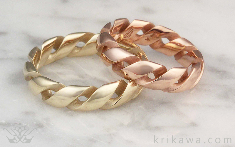 mobius strip matched wedding set