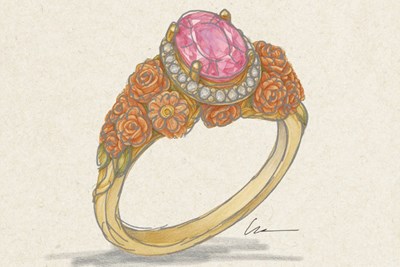 Flower Engagement Ring Sketch
