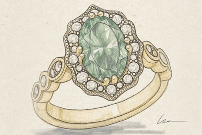 Vintage Engagement Ring Sketch
