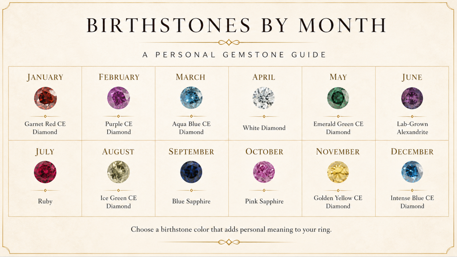birthstones chart