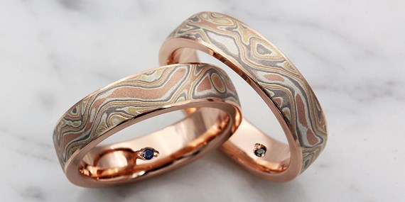 Birthstones inside the band