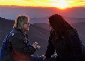 Janie and Meg sunset 