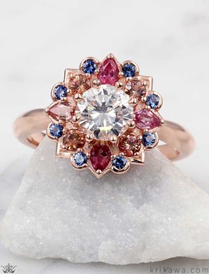 Boho Wedding Mandala Engagement Ring