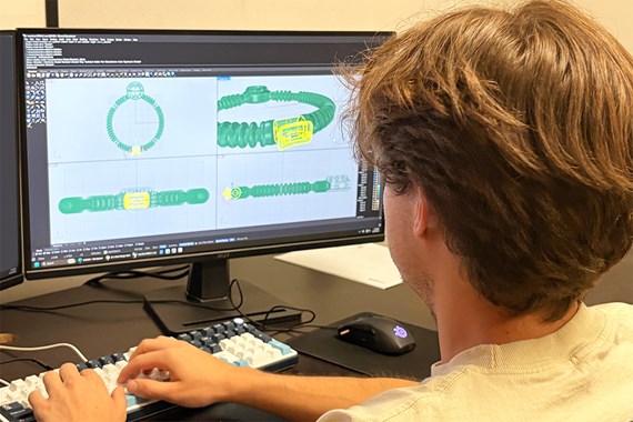 CAD modeling custom scuba pendant