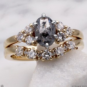 Custom Petite Silver Mist Diamond Engagement Ring 