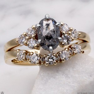 Custom Petite Silver Mist Diamond Engagement Ring