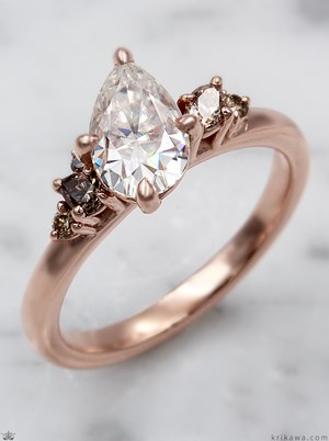 Custom Petite Cluster Moissanite Engagement Ring 