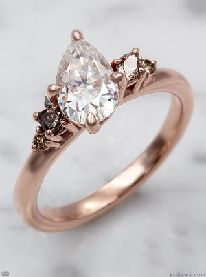 Custom Petite Cluster Moissanite Engagement Ring