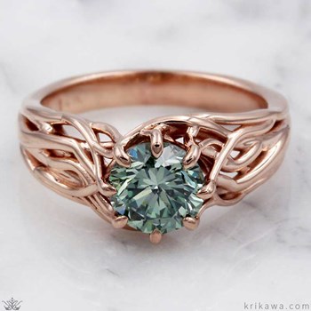 Green Diamond engagement ring