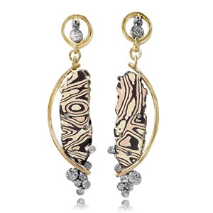 mokume diamond earrings 