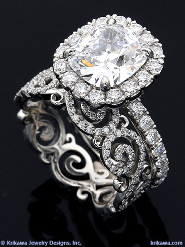 gorgeous luxury diamond ring in infinity setting