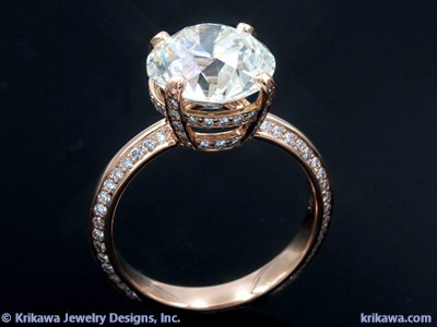 luxury diamond ring in rose gold