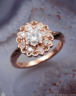 Custom Petite Mandala Flower Engagement Ring