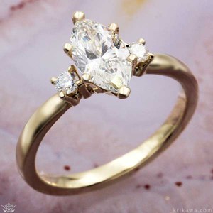 Petite Marquise Diamond Engagement Ring 