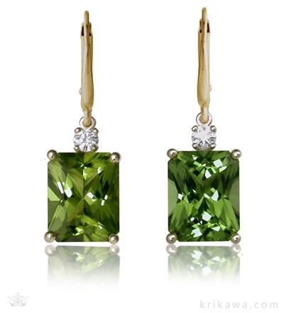 Birthstone and diamond earrings for mom gift