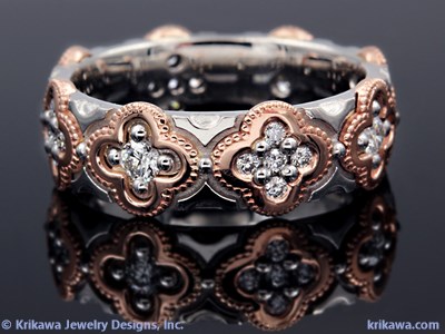 gorgeous two tone diamond ring
