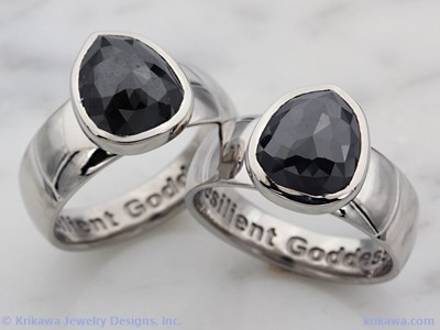 hers and hers raw diamond ring set