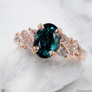 Custom Petite Tourmaline Engagement Ring