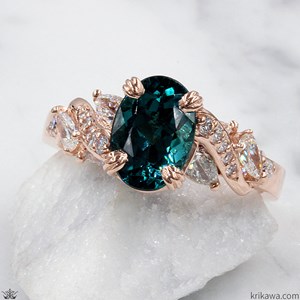 Custom Petite Tourmaline Engagement Ring 