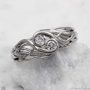 Two-Stone Mokume Engagement Ring