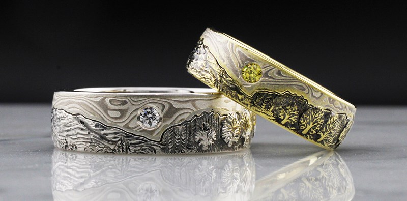 his and hers mountain rings