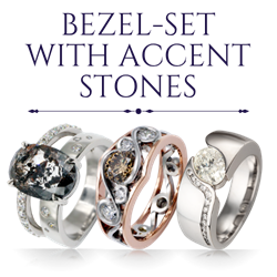 Bezel-Set with Accent Stones Engagement Rings