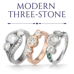 Modern Three-Stone Engagement Rings