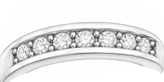 Bead in Channel Stone Setting