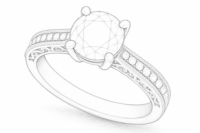 Vintage-Inspired Ring Sketch