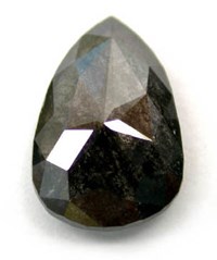 Rose Cut Black Pear Shaped Diamond