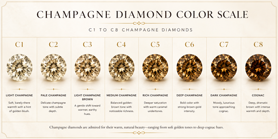 Cognac to Champagne Diamond Colors