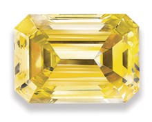 lab created emerald cut yellow diamond