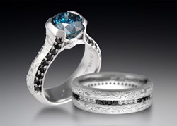 Exotic Black Diamond Wedding Set Exotic Black Diamond Wedding Set