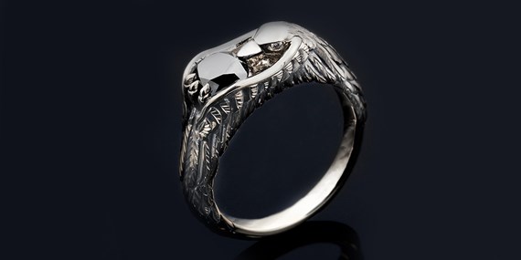 Color Enhanced Black Diamond in Engagement Ring
