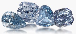 Four Fancy Blue Diamonds