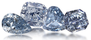Four Fancy Blue Diamonds