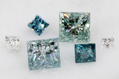 Fancy Color Princess Cut Diamonds