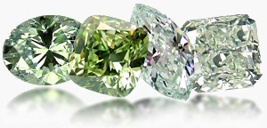 Four Fancy Green Diamonds