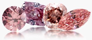 Four Fancy Pink Diamonds