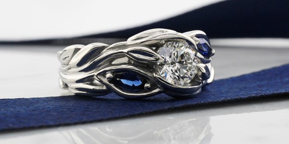 lab created diamond engagement ring