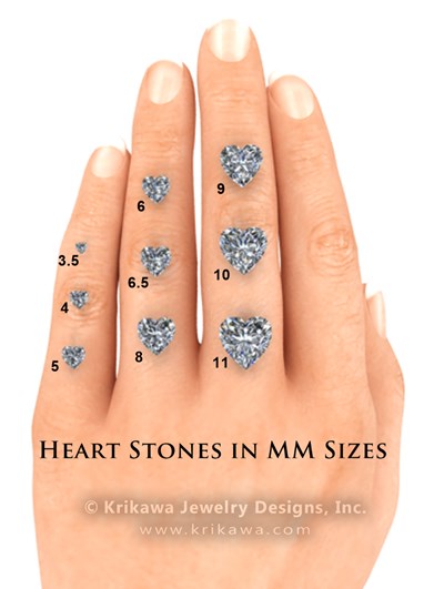 Hand with Heart Cut Diamonds