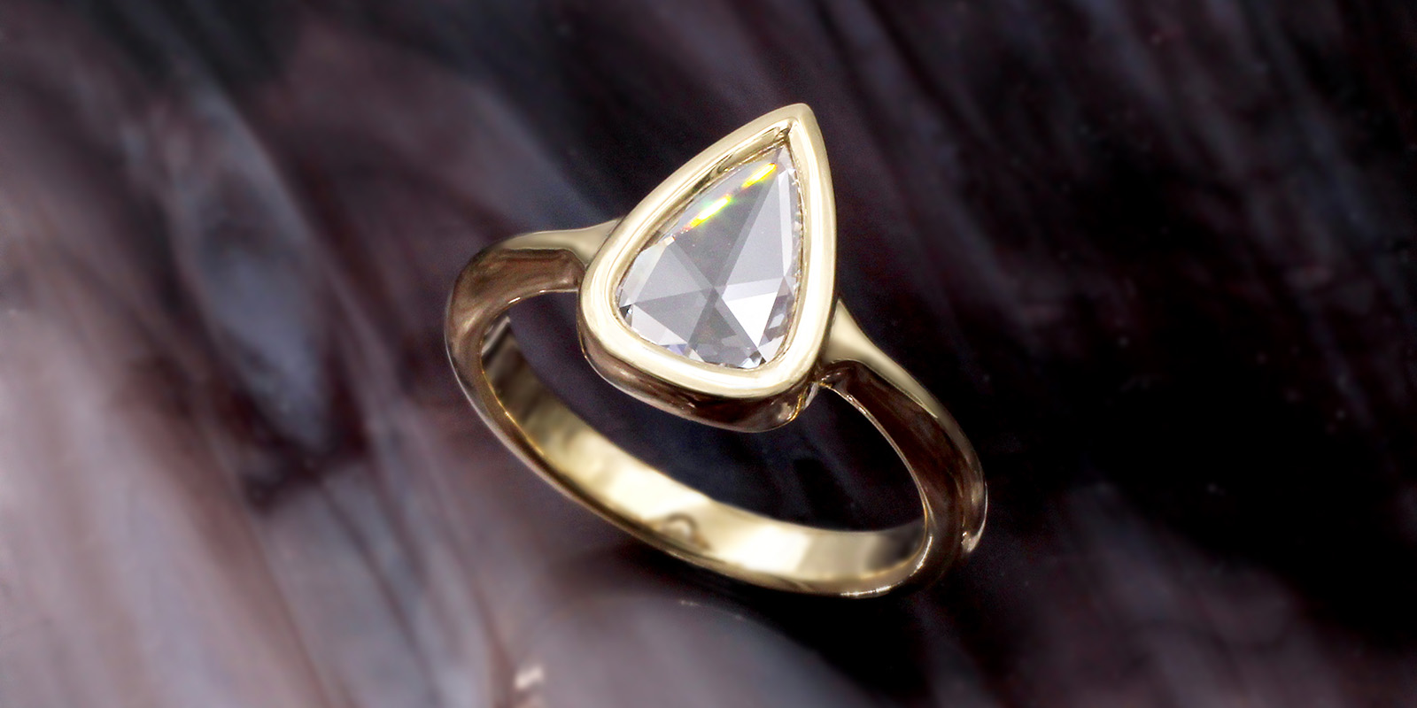 Rose-Cut Diamond in Portrait Engagement Ring