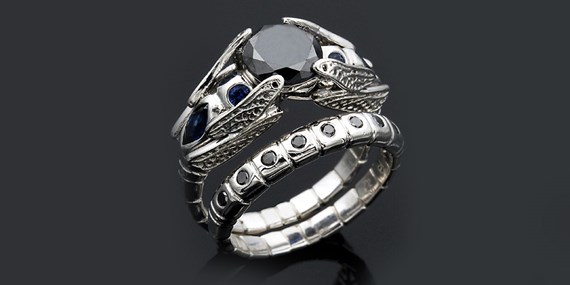 Black Diamond Engagement Ring