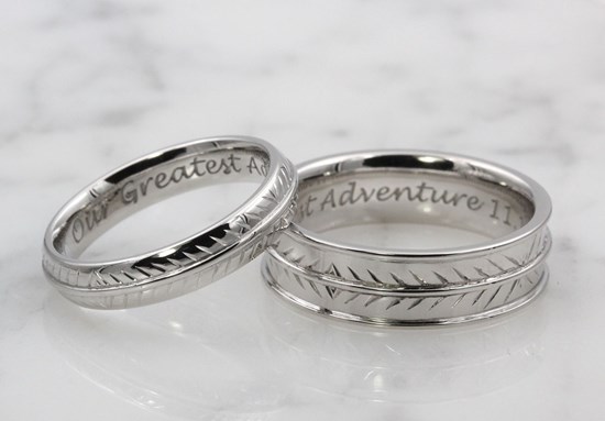 Hand Engraved Wedding Set