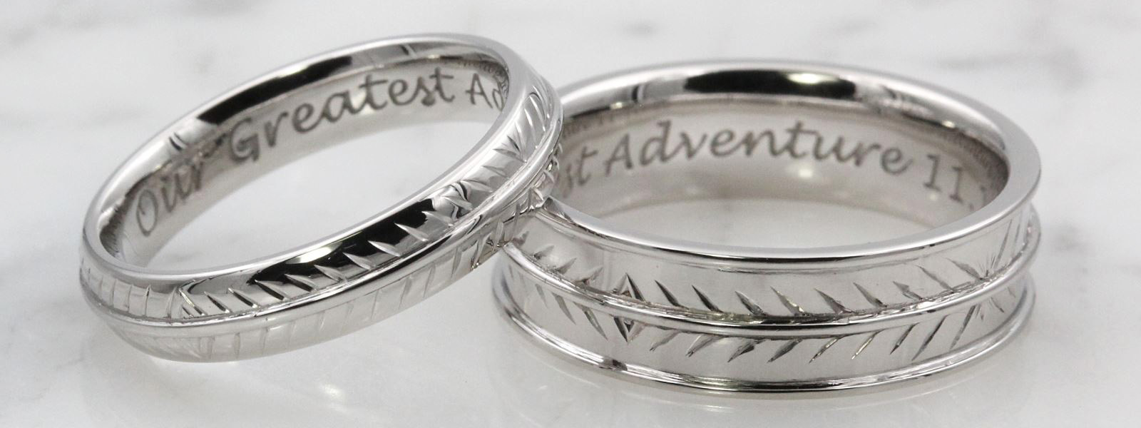 Matching engravings in wedding bands