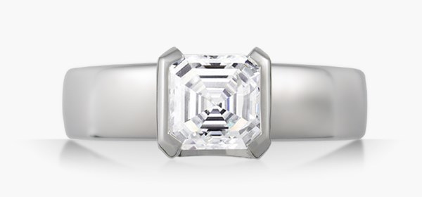 Moderns Asscher Cut Solitaire Engagement Ring