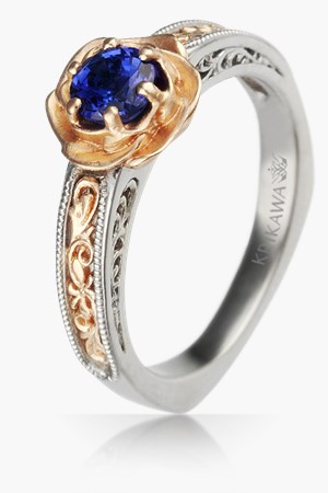 Vintage Sparkle Rose Engagement Ring