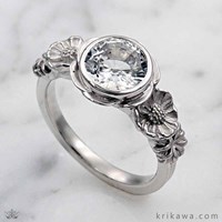 White Sapphire Engagement Ring